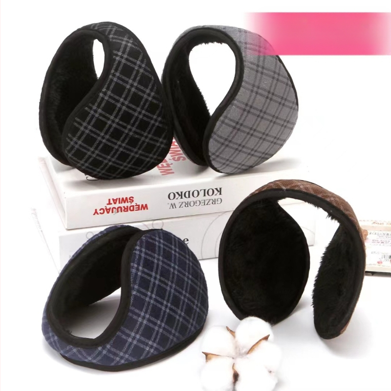 Fülvédők férfiaknak télre, Háton viselhető fülmelegítők kerékpározáshoz, Meleg és szélálló, Nagy fülvédők, Polár bélésű és vastagított fülvédők