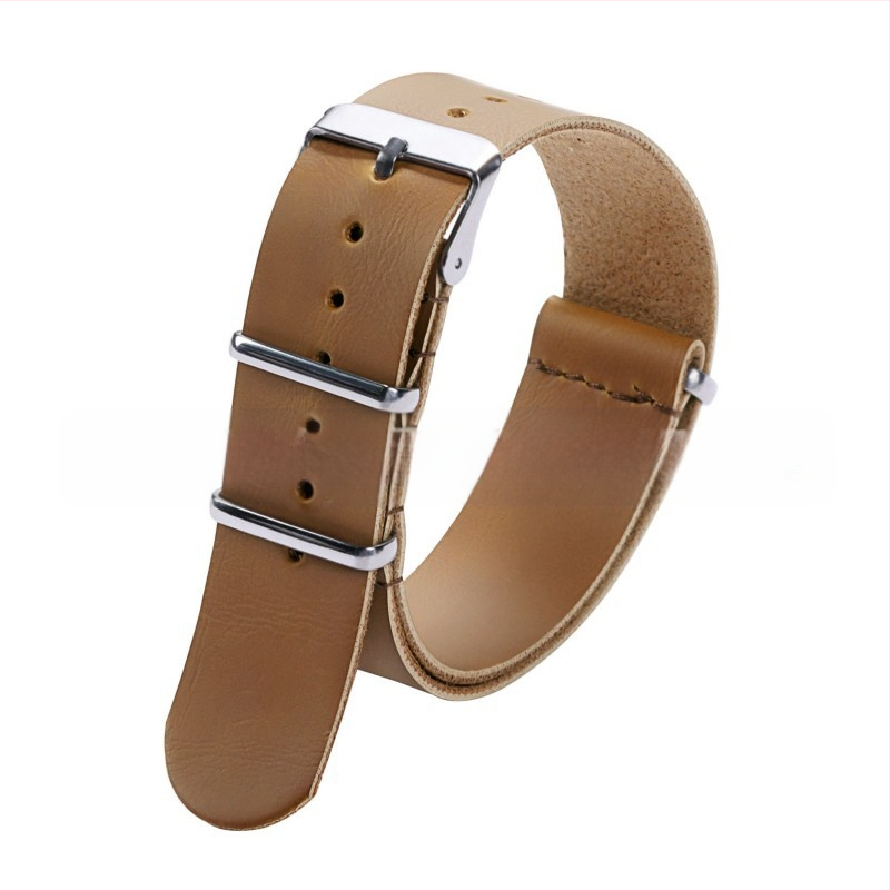 Vintage műbőr PU NATO és ZULU férfi szíj 18/20/22/24 mm-es fekete barna ezüst csattal