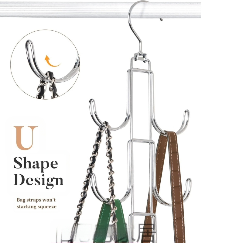 Forgatható multifunkcionális fém táskatartó kézitáska öv 360 fokban forgó hardverhorog helytakarékos állvány