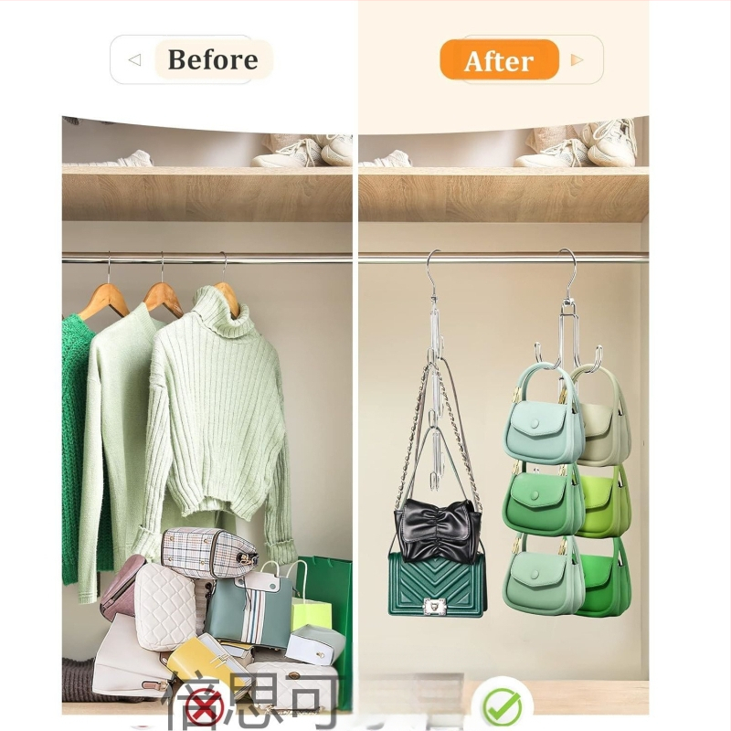 Forgatható multifunkcionális fém táskatartó kézitáska öv 360 fokban forgó hardverhorog helytakarékos állvány