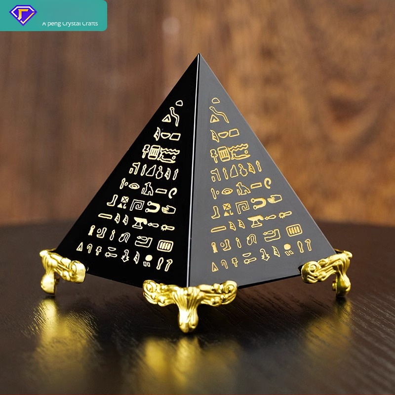 Határokon átnyúló obszidián szentírás piramis ókori egyiptomi kristálypiramis meditációs energiatorony lakberendezési díszek