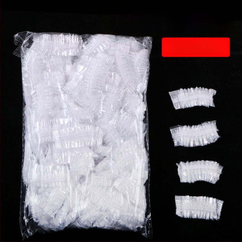 100 ümmargust šampooni juuksevärvi juuste küpsetusõli veekindlad ühekordselt kasutatavad kõrvaklapid PE-riba tüüpi plastist juuksekõrvaklapid hulgimüük