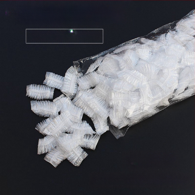 100 ümmargust šampooni juuksevärvi juuste küpsetusõli veekindlad ühekordselt kasutatavad kõrvaklapid PE-riba tüüpi plastist juuksekõrvaklapid hulgimüük