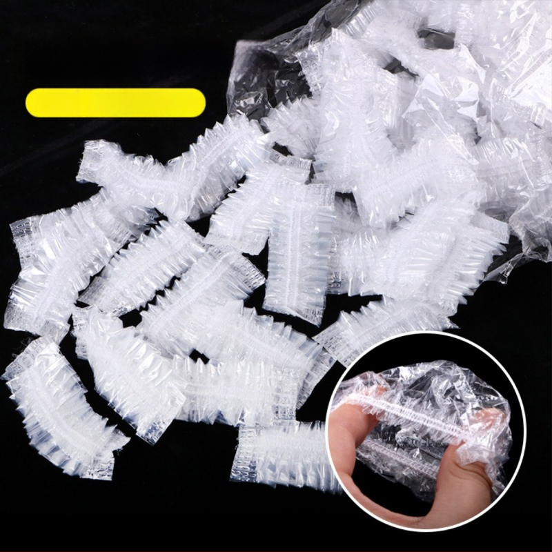 100 ümmargust šampooni juuksevärvi juuste küpsetusõli veekindlad ühekordselt kasutatavad kõrvaklapid PE-riba tüüpi plastist juuksekõrvaklapid hulgimüük