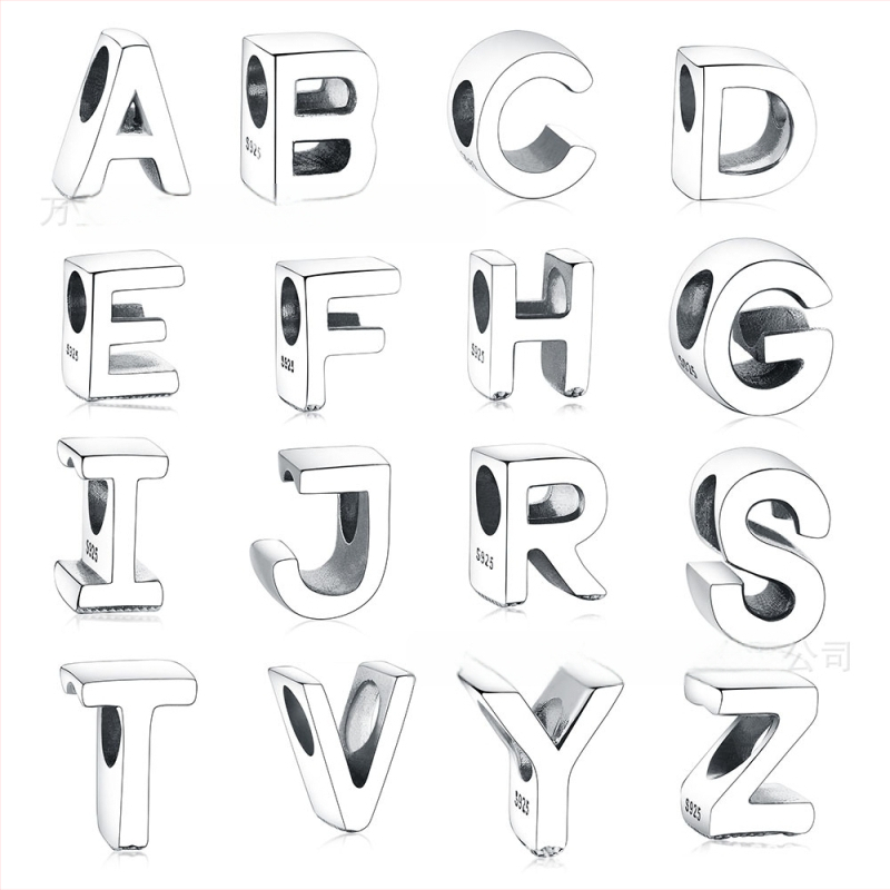 925 hõbedast 26 tähega isetehtud helmed nöörist kaunistushelmed iseloomulikud käevõru käevõru kaelakee tähed aksessuaarid