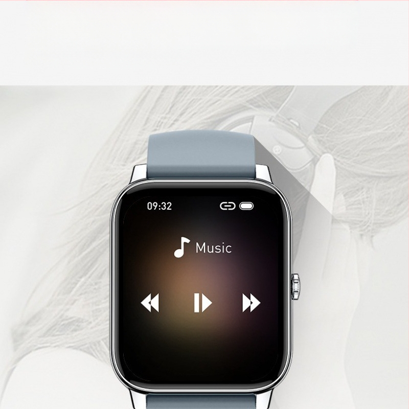 Okosóra P90 Új 1,85 négyzet alakú képernyő Bluetooth hívásinformációk Légzéstréning Pulzus Alvásfigyelés