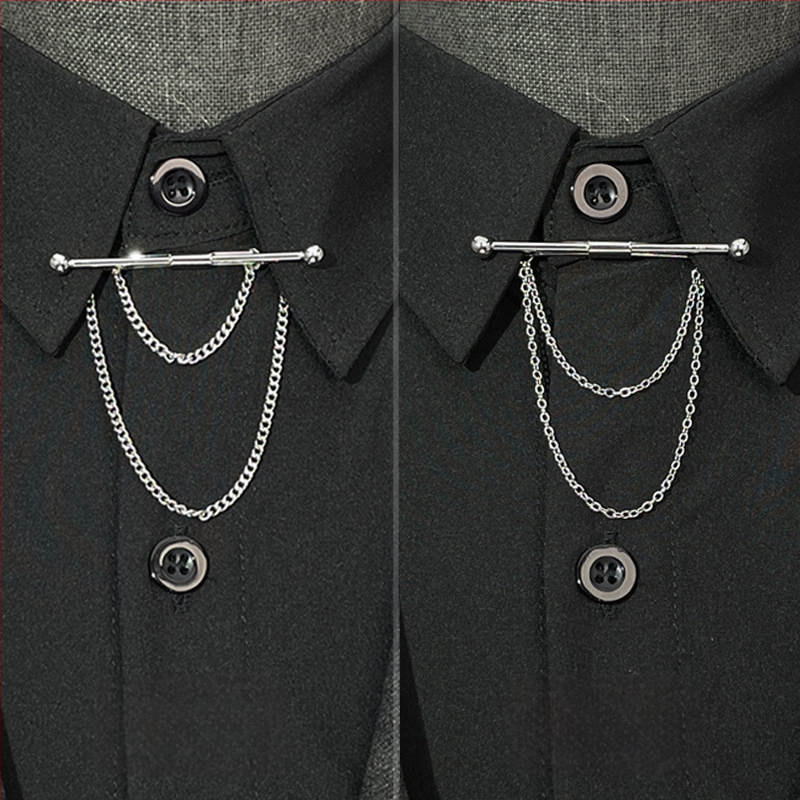 Univerzális inggallér, csatos gallér, csatos bojtos nyakkendő, stift, hosszú gallér, nyakkendő, gallértartó, fém bross