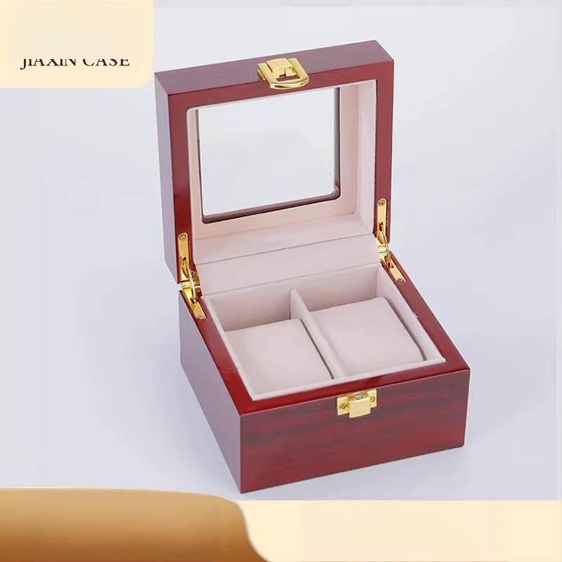 Gyári raktáron nagykereskedelmi 2 bites olajspray festék fa ablak óradoboz tároló doboz bemutató doboz ékszerdoboz