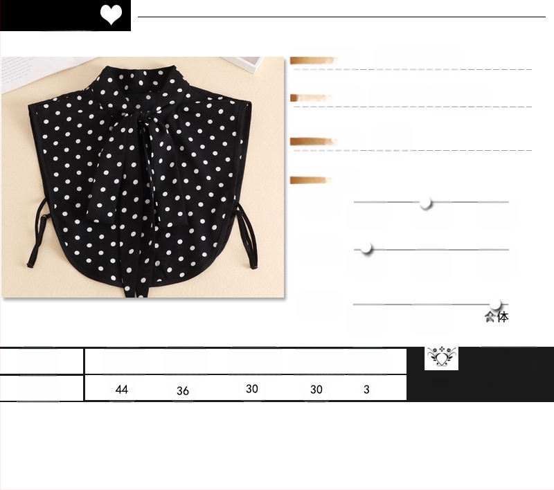 Koreai stílusú új koreai stílusú pöttyös sál, hamis galléros női inggallér, dekoratív masni inggallérral