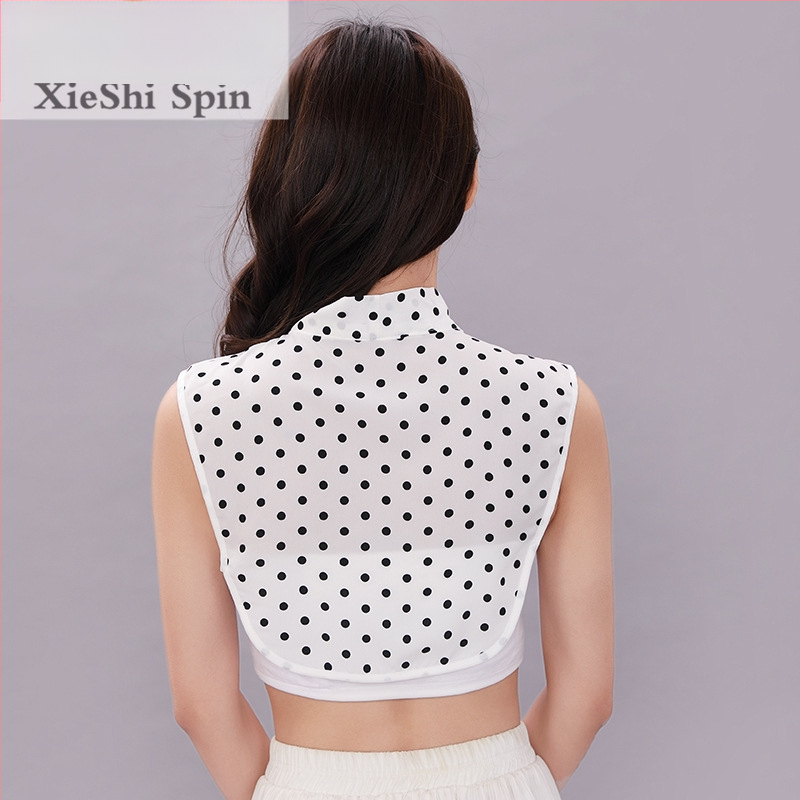 Koreai stílusú új koreai stílusú pöttyös sál, hamis galléros női inggallér, dekoratív masni inggallérral