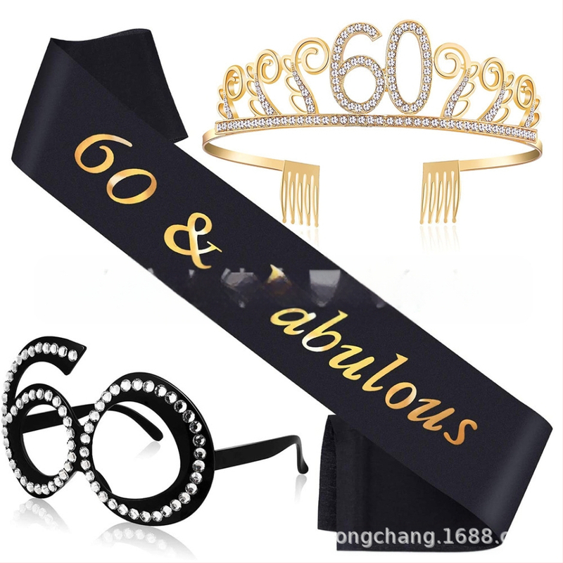 30 éves 40 éves 50 éves digitális születésnapi szemüveg új születésnapi parti korona vállpántos etikett pántos öltöny