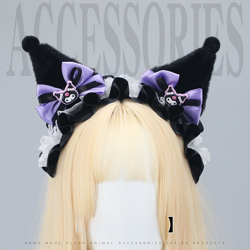 Szimulációs plüss fülek haj kiegészítők lolita fejfedők cosplay képregény-aranyos kulommi hajkarika