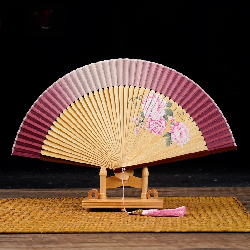 Senovinio stiliaus sulankstomas vėduoklis Han drabužių cheongsam šokių vėduoklis kiniškas sulankstomas vėduoklis tuščiaviduris amatų vėduoklis kaulas mažas vėduoklis didmeninė prekyba