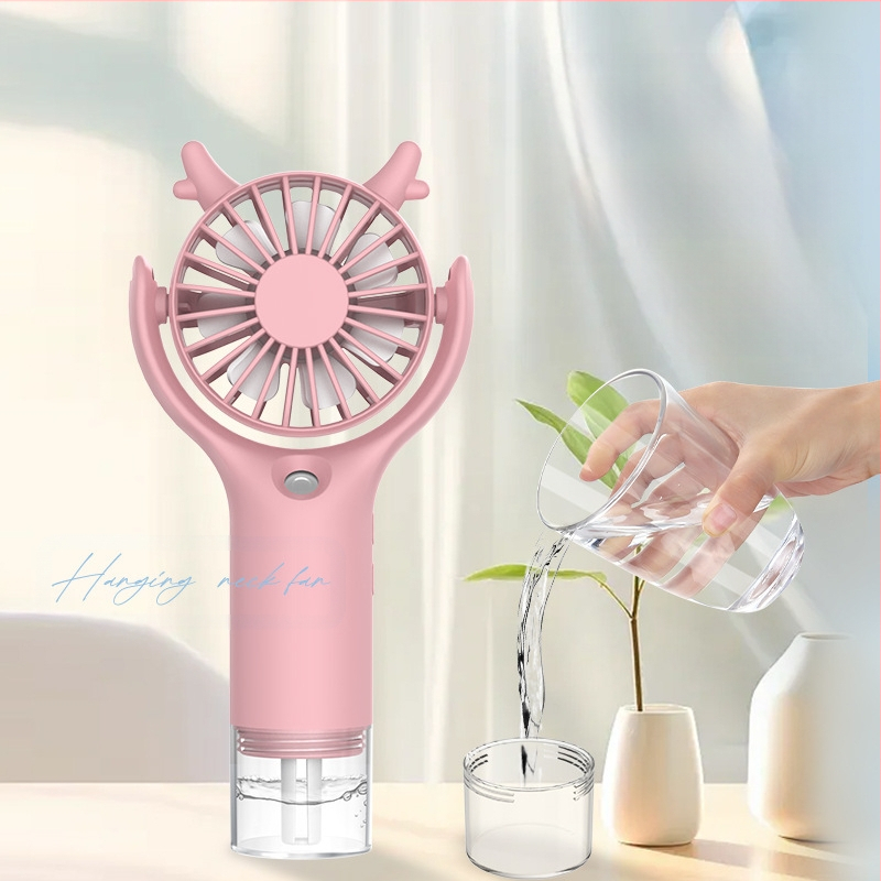 Piiriülene uus käeshoitav pihustusventilaator mini kaasaskantav kaelaventilaator lauaarvuti vaigistatud raske udu kingitus hulgimüük