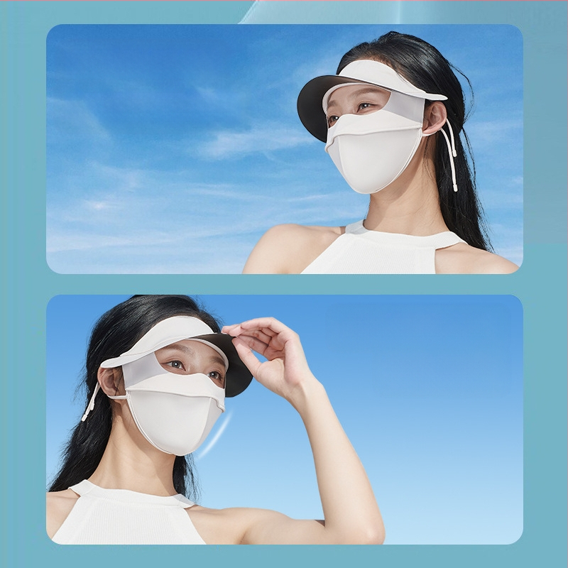 Suvine must kummist äärega Gini nailonist jääsiidist päikesekaitsemask naistele UPF50 hingav ratsapatsimask