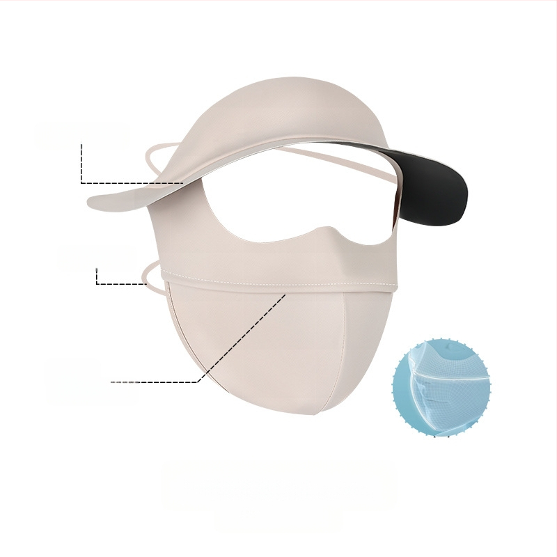 Suvine must kummist äärega Gini nailonist jääsiidist päikesekaitsemask naistele UPF50 hingav ratsapatsimask