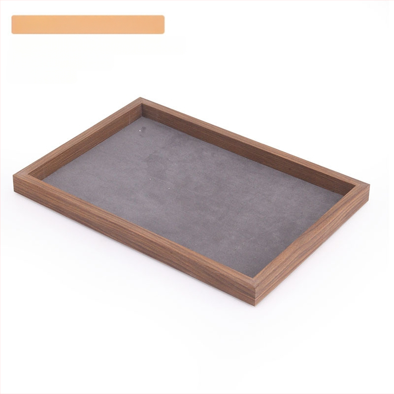 Bársony ékszertálca dió színű sötétszürke gyűrű nyaklánc fülbevaló tároló doboz karkötő díszek karkötő ékszerek