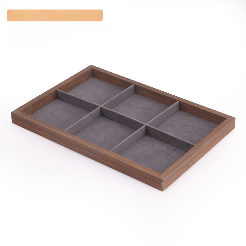 Bársony ékszertálca dió színű sötétszürke gyűrű nyaklánc fülbevaló tároló doboz karkötő díszek karkötő ékszerek