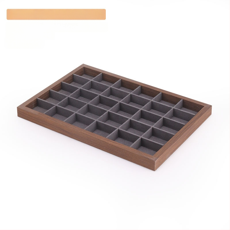 Bársony ékszertálca dió színű sötétszürke gyűrű nyaklánc fülbevaló tároló doboz karkötő díszek karkötő ékszerek