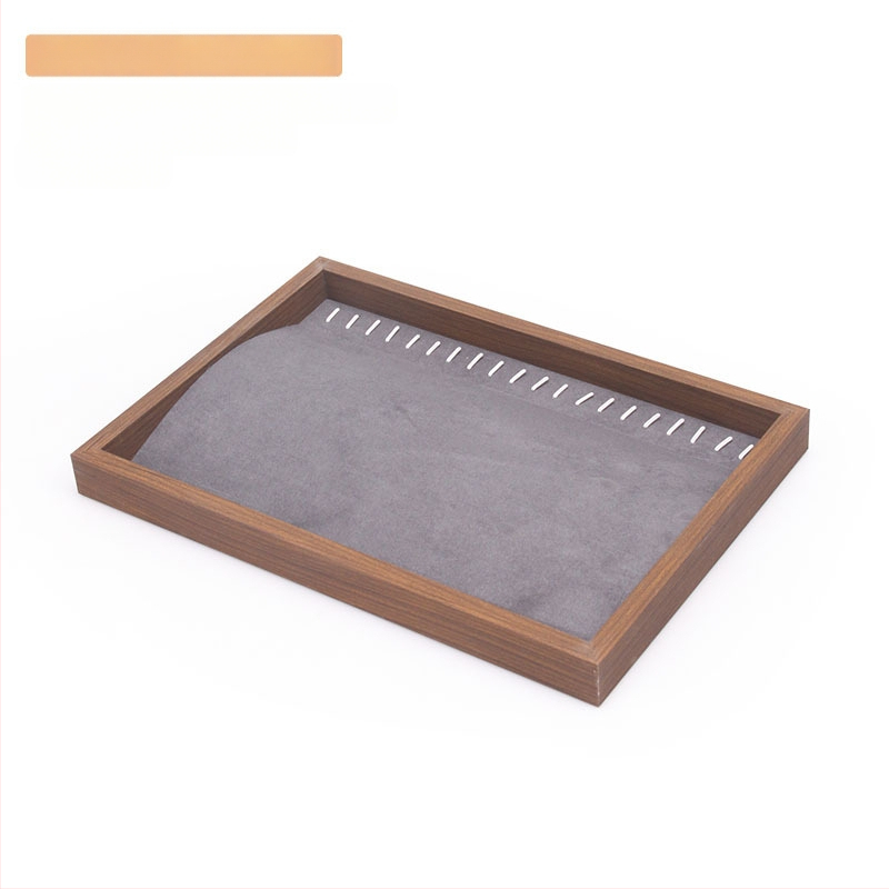 Bársony ékszertálca dió színű sötétszürke gyűrű nyaklánc fülbevaló tároló doboz karkötő díszek karkötő ékszerek