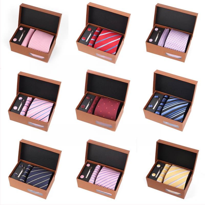 2025 Új Férfi Nyakkendő Szett Ajándékdobozban Luxus Divatos Ajándék Férfi Üzleti Nyakkendő 4 Részes Szett
