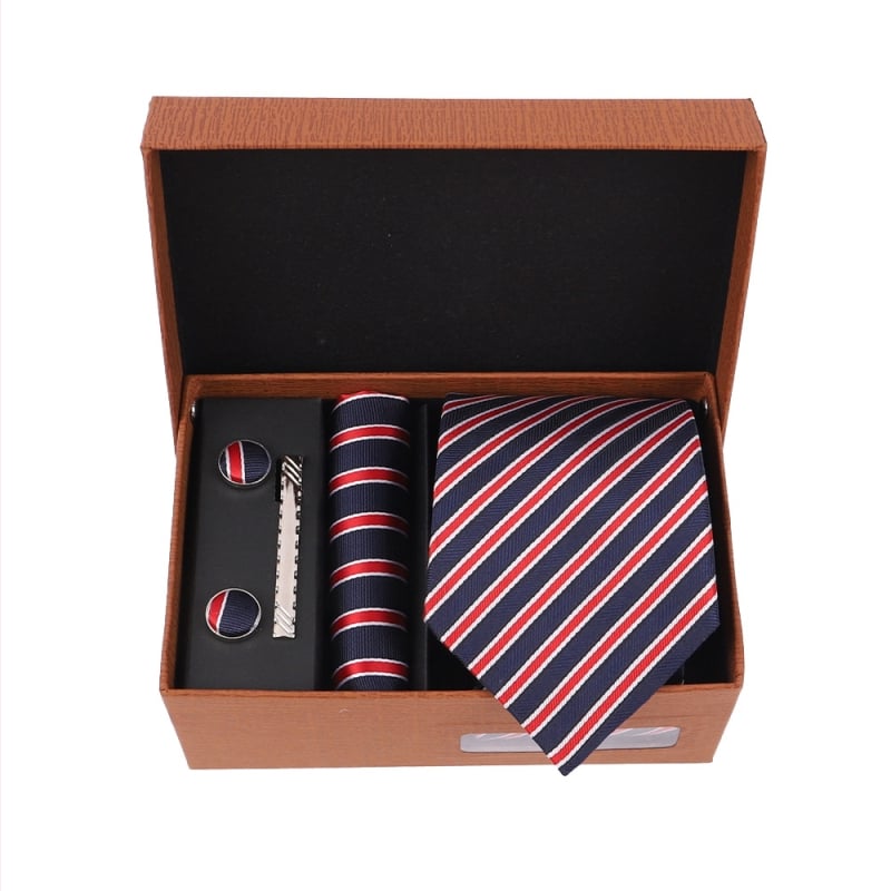2025 m. naujas vyriškų kaklaraiščių rinkinys dovanų dėžutėje, aukštos klasės mados dovanų vyriškas verslo kaklaraištis, 4 dalių rinkinys