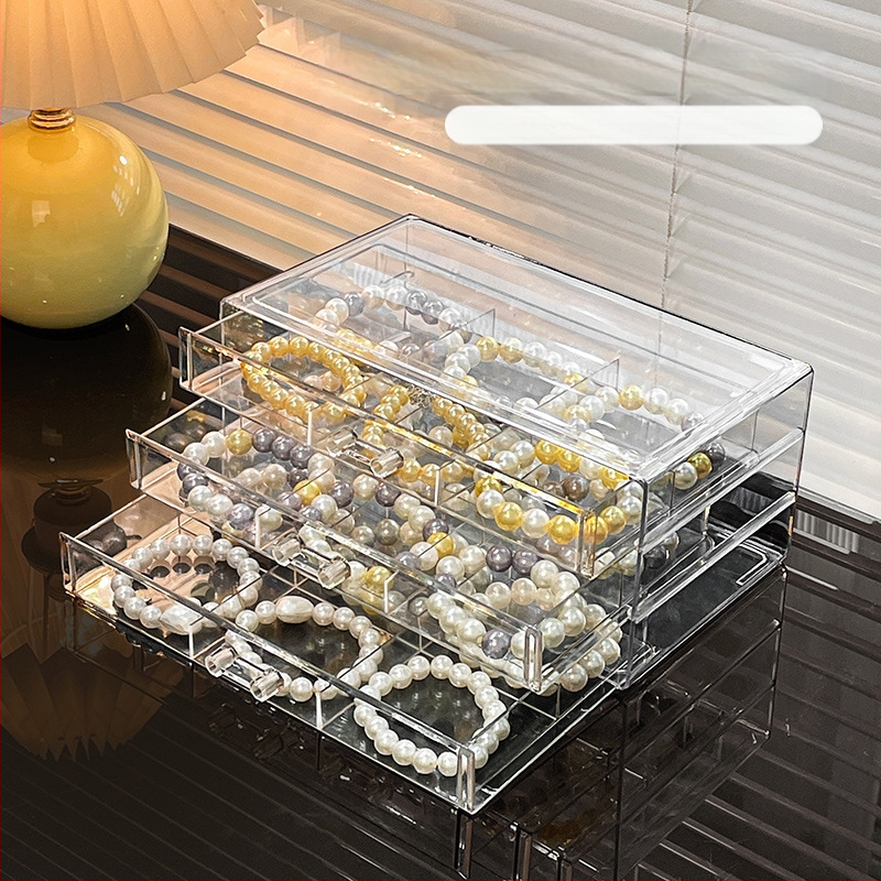 Akril karkötő tárolódoboz Nagy kapacitású osztott nyaklánc karkötő ékszerek Különleges játék kristály karkötő kijelző doboz