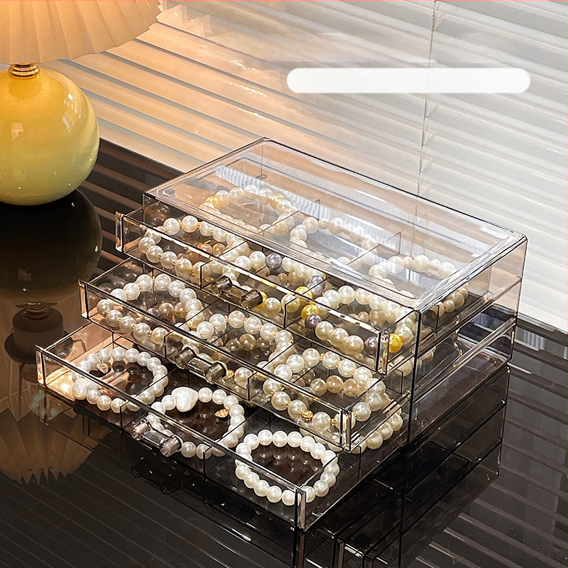 Akril karkötő tárolódoboz Nagy kapacitású osztott nyaklánc karkötő ékszerek Különleges játék kristály karkötő kijelző doboz