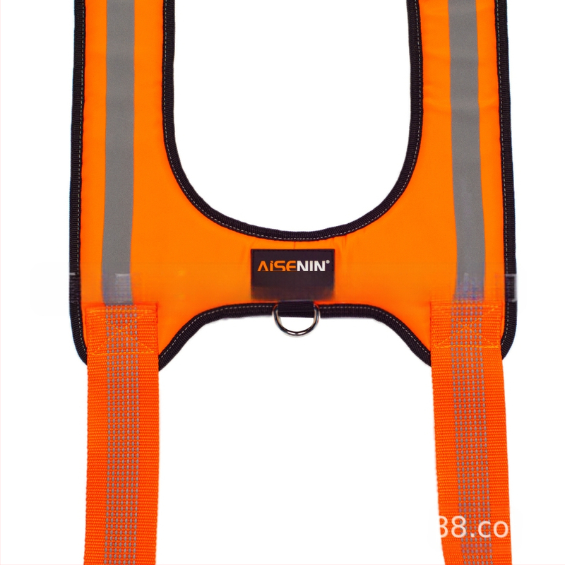 Határon átnyúló, H alakú, akasztható szerszámtáska fluoreszkáló narancssárga fényvisszaverő csíkkal a terhelés csökkentése érdekében