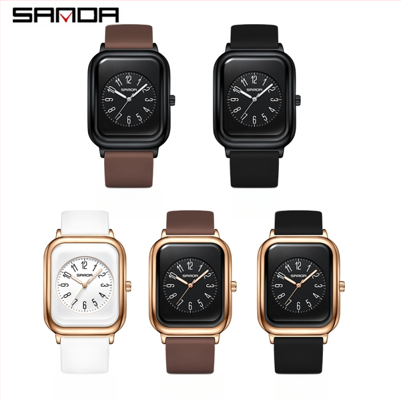 Sanda Douyin Népszerű Női Karóra Egyszerű Hárommutatós Kvarcóra Négyzetes Sokoldalú Vízálló Vizsgálóóra Nőieknek