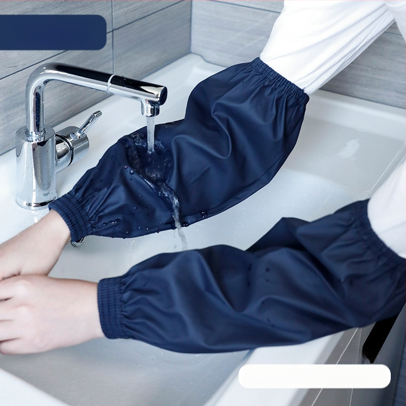 Veekindel ja õlikindel PU meeste ja naiste varrukad täiskasvanutele, töö- ja majapidamisabilistele, koristajatele, saastumisvastane varrukas, lõuend, must