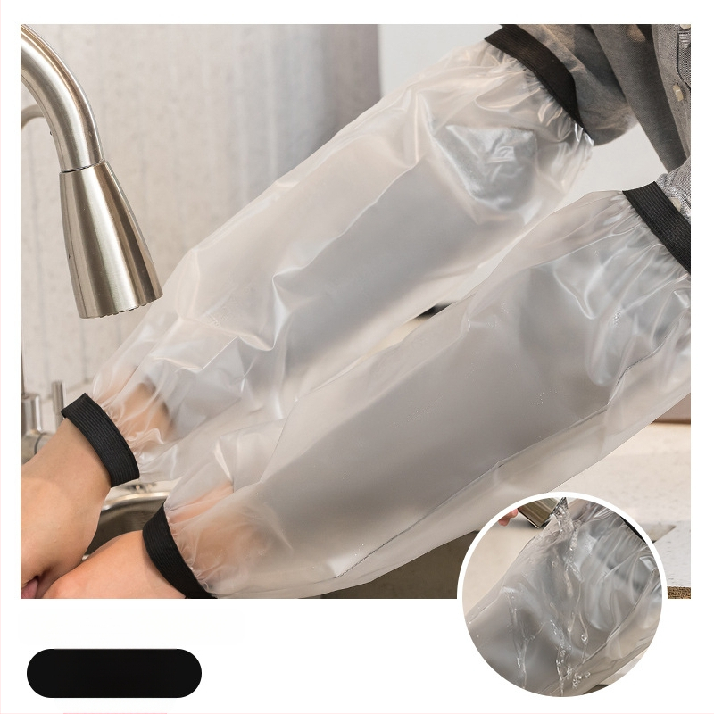 Veekindel ja õlikindel PU meeste ja naiste varrukad täiskasvanutele, töö- ja majapidamisabilistele, koristajatele, saastumisvastane varrukas, lõuend, must