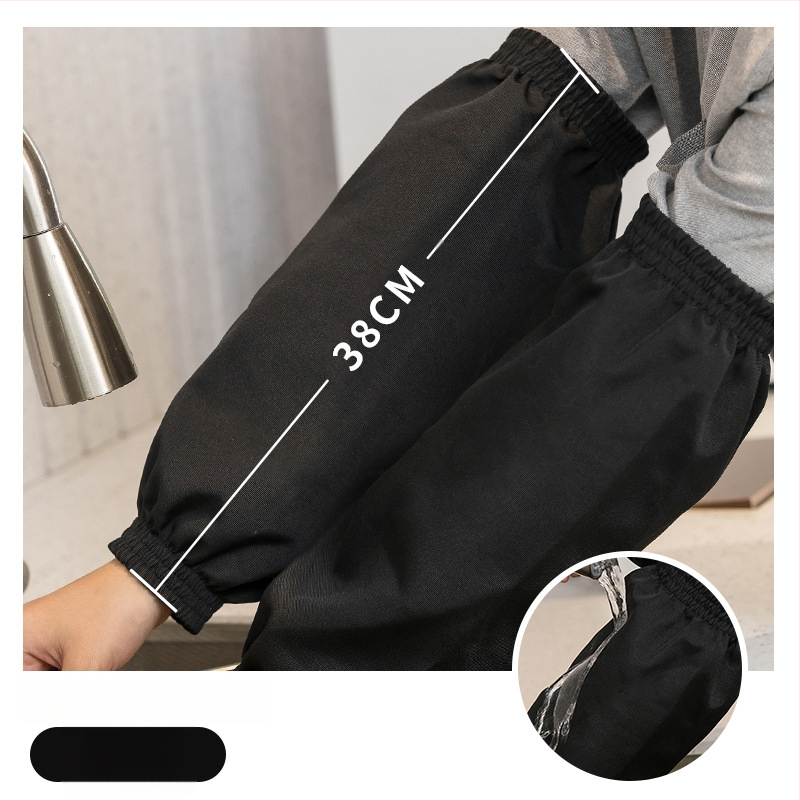 Veekindel ja õlikindel PU meeste ja naiste varrukad täiskasvanutele, töö- ja majapidamisabilistele, koristajatele, saastumisvastane varrukas, lõuend, must