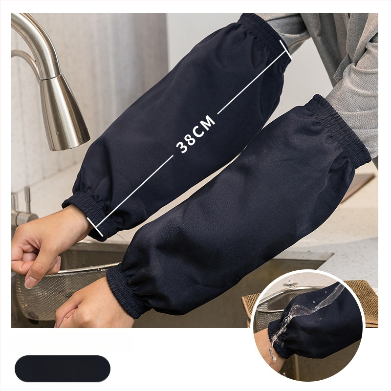 Veekindel ja õlikindel PU meeste ja naiste varrukad täiskasvanutele, töö- ja majapidamisabilistele, koristajatele, saastumisvastane varrukas, lõuend, must