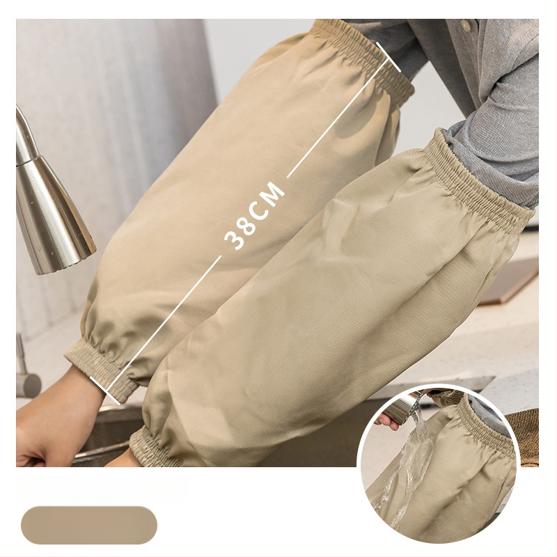 Veekindel ja õlikindel PU meeste ja naiste varrukad täiskasvanutele, töö- ja majapidamisabilistele, koristajatele, saastumisvastane varrukas, lõuend, must