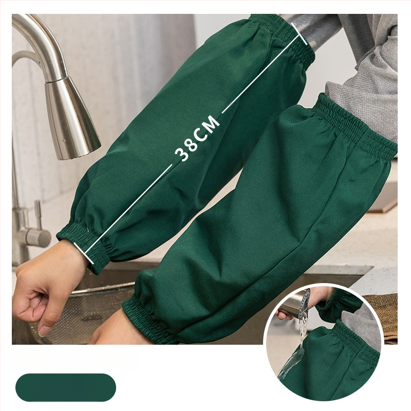 Veekindel ja õlikindel PU meeste ja naiste varrukad täiskasvanutele, töö- ja majapidamisabilistele, koristajatele, saastumisvastane varrukas, lõuend, must