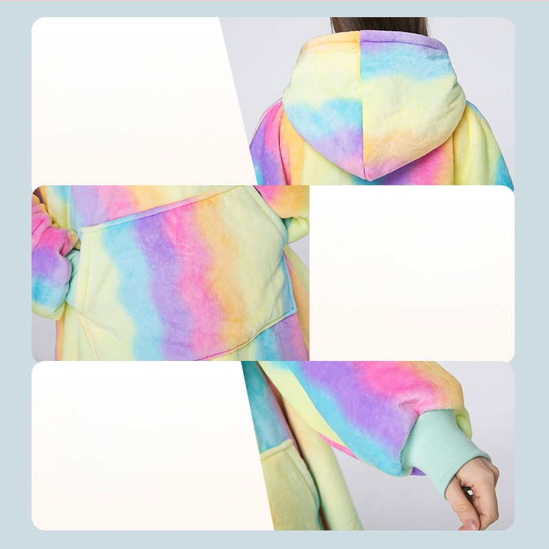 Határokon átnyúló batikolt mintás lusta ruházat, pulóver, kapucnis lusta alvótakaró, kültéri hidegálló ruházat, viselhető takaró