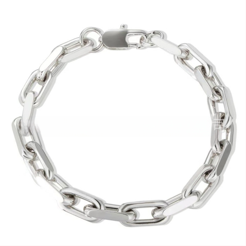 Európai és amerikai nagy eladású titán acél karkötő/karkötők Régi O alakú lánc Kézzel készített lánc Téglalap alakú félig régi kétoldalas karkötő nyaklánc