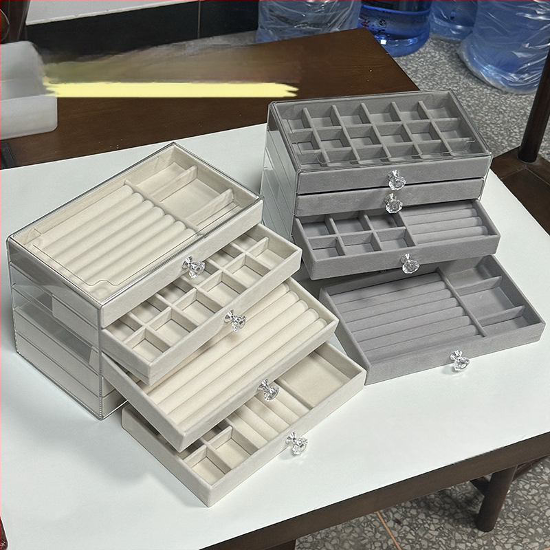 2024 új ékszerdoboz, többrétegű, nagy kapacitású ékszer, karkötő, nyaklánc, fülbevaló, fülbevaló, gyűrű, különféle tárolási lehetőségek