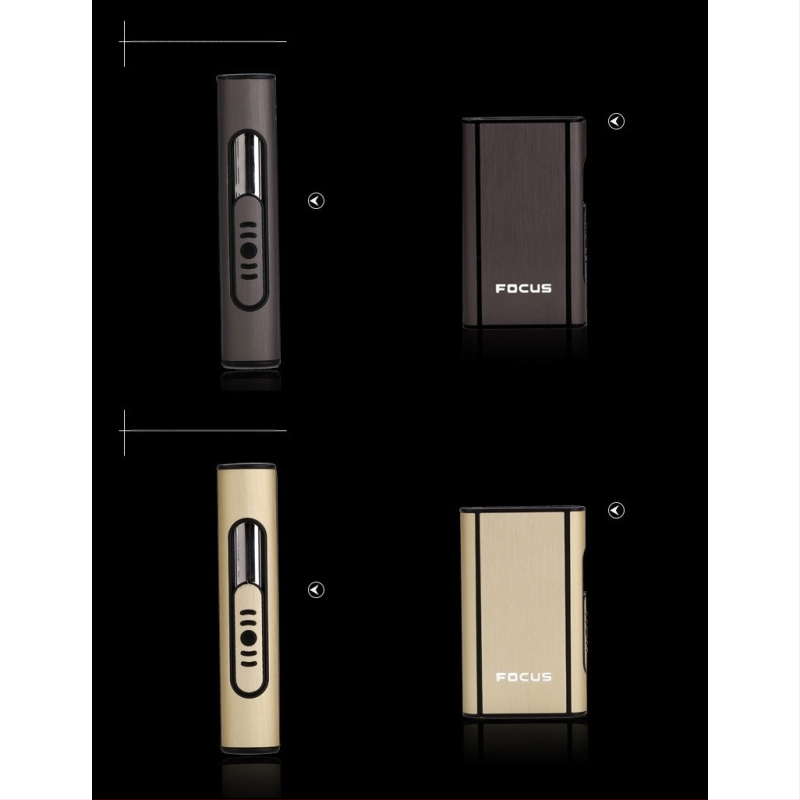 Focus Cigarette Box 10 db-os Durva Cigarette Box Automatikus Fújás Füst Ultra Vékony Alumínium Műanyag Cigarette Box Feliratozás
