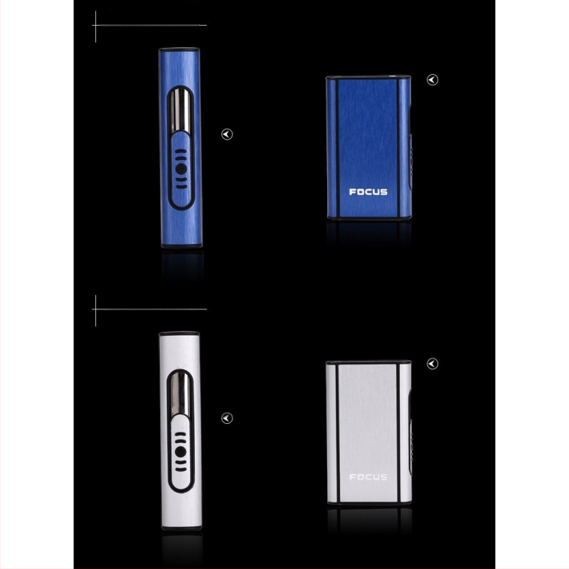 Focus Cigarette Box 10 db-os Durva Cigarette Box Automatikus Fújás Füst Ultra Vékony Alumínium Műanyag Cigarette Box Feliratozás