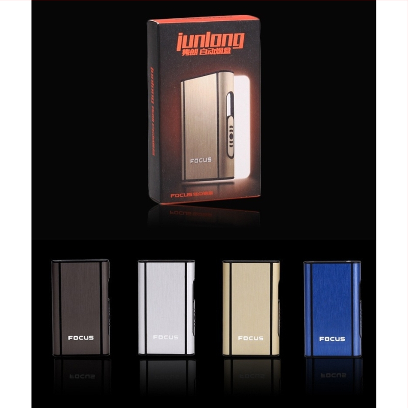 Focus Cigarette Box 10 db-os Durva Cigarette Box Automatikus Fújás Füst Ultra Vékony Alumínium Műanyag Cigarette Box Feliratozás