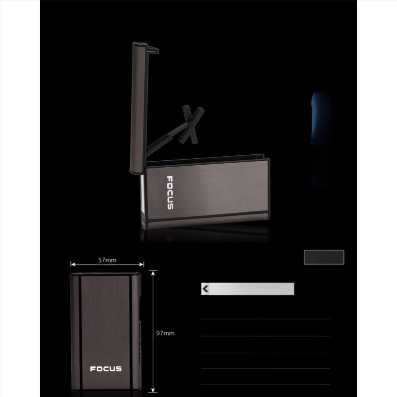 Focus Cigarette Box 10 db-os Durva Cigarette Box Automatikus Fújás Füst Ultra Vékony Alumínium Műanyag Cigarette Box Feliratozás