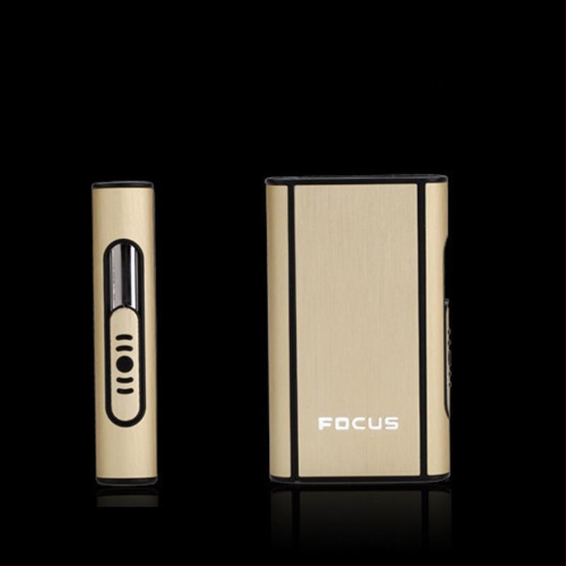Focus Cigarette Box 10 db-os Durva Cigarette Box Automatikus Fújás Füst Ultra Vékony Alumínium Műanyag Cigarette Box Feliratozás