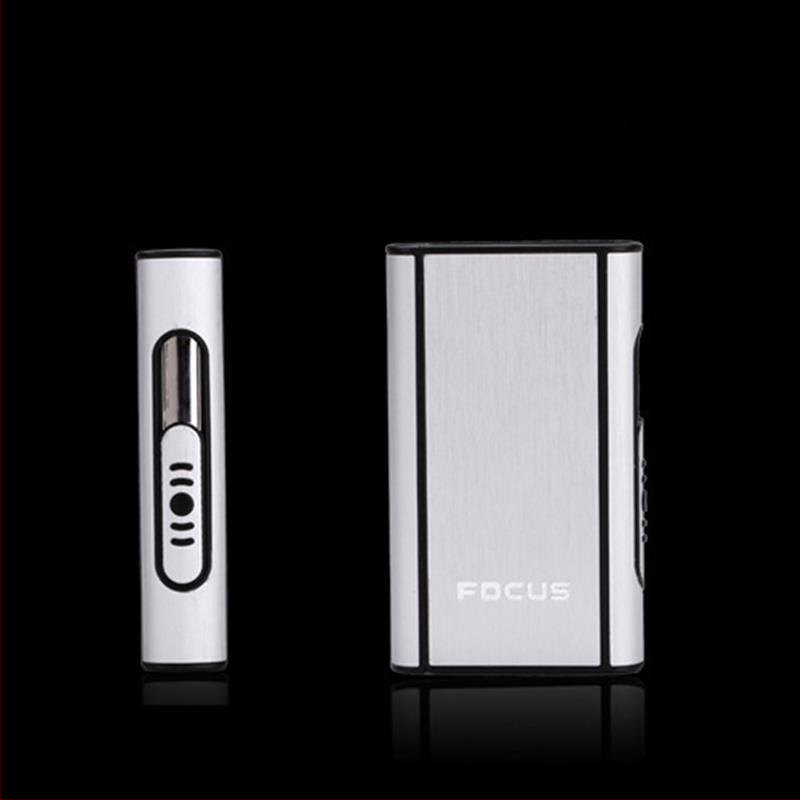 Focus Cigarette Box 10 db-os Durva Cigarette Box Automatikus Fújás Füst Ultra Vékony Alumínium Műanyag Cigarette Box Feliratozás