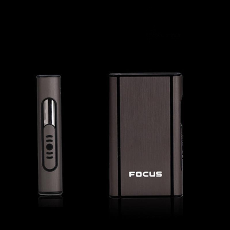 Focus Cigarette Box 10 db-os Durva Cigarette Box Automatikus Fújás Füst Ultra Vékony Alumínium Műanyag Cigarette Box Feliratozás