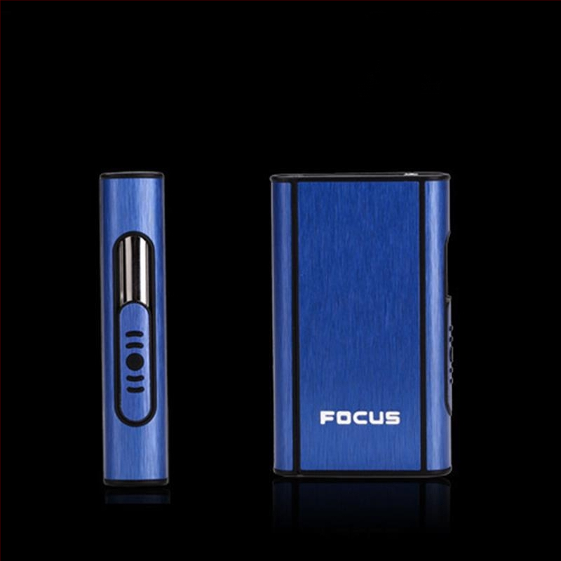 Focus Cigarette Box 10 db-os Durva Cigarette Box Automatikus Fújás Füst Ultra Vékony Alumínium Műanyag Cigarette Box Feliratozás