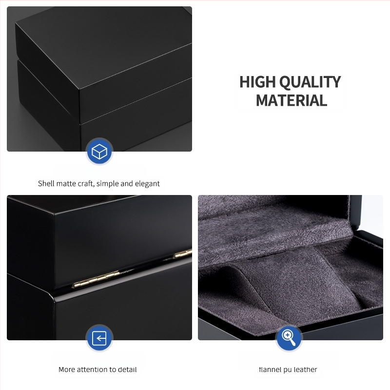 Matinės juodos spalvos laikrodžių dėžutė, daugiaspalvė, aukštos klasės medinė dėžutė, vienos spalvos laikrodžių dėžutė, laikrodžių dovanų dėžutė, gamintojo didmeninė prekyba, sandėliavimas