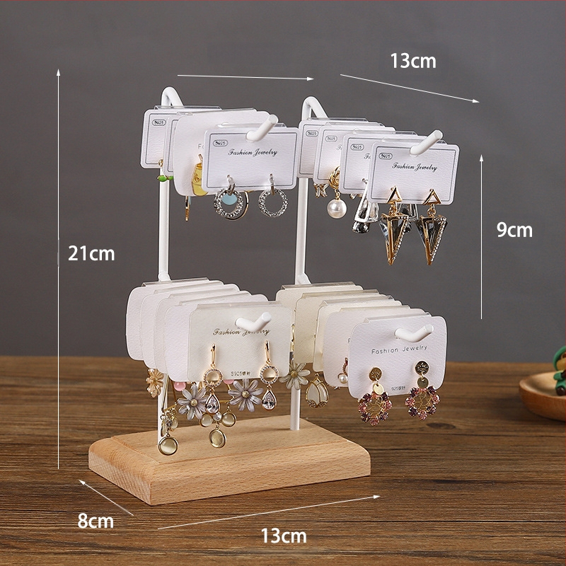 Tömörfa vas fülbevaló kijelző állvány háztartási fülbevalók karton tároló ékszer állvány függő kulcstartó karkötő ékszer állvány
