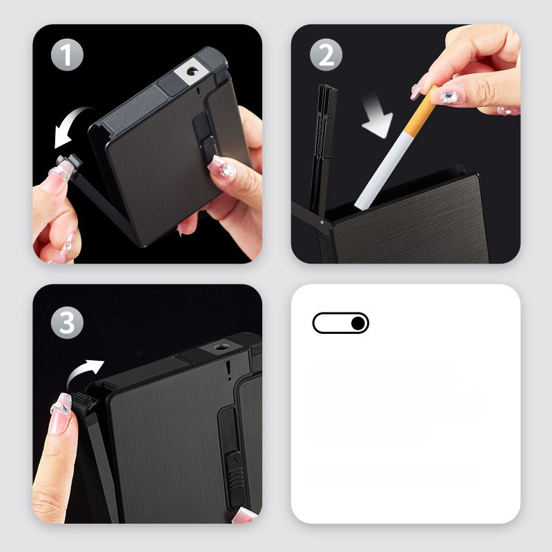 Kreatív durva közepes finom univerzális automata cigarettadoboz öngyújtóval, vízálló, nyomásálló felfújható cigarettadoboz öngyújtóval, nagykereskedelem